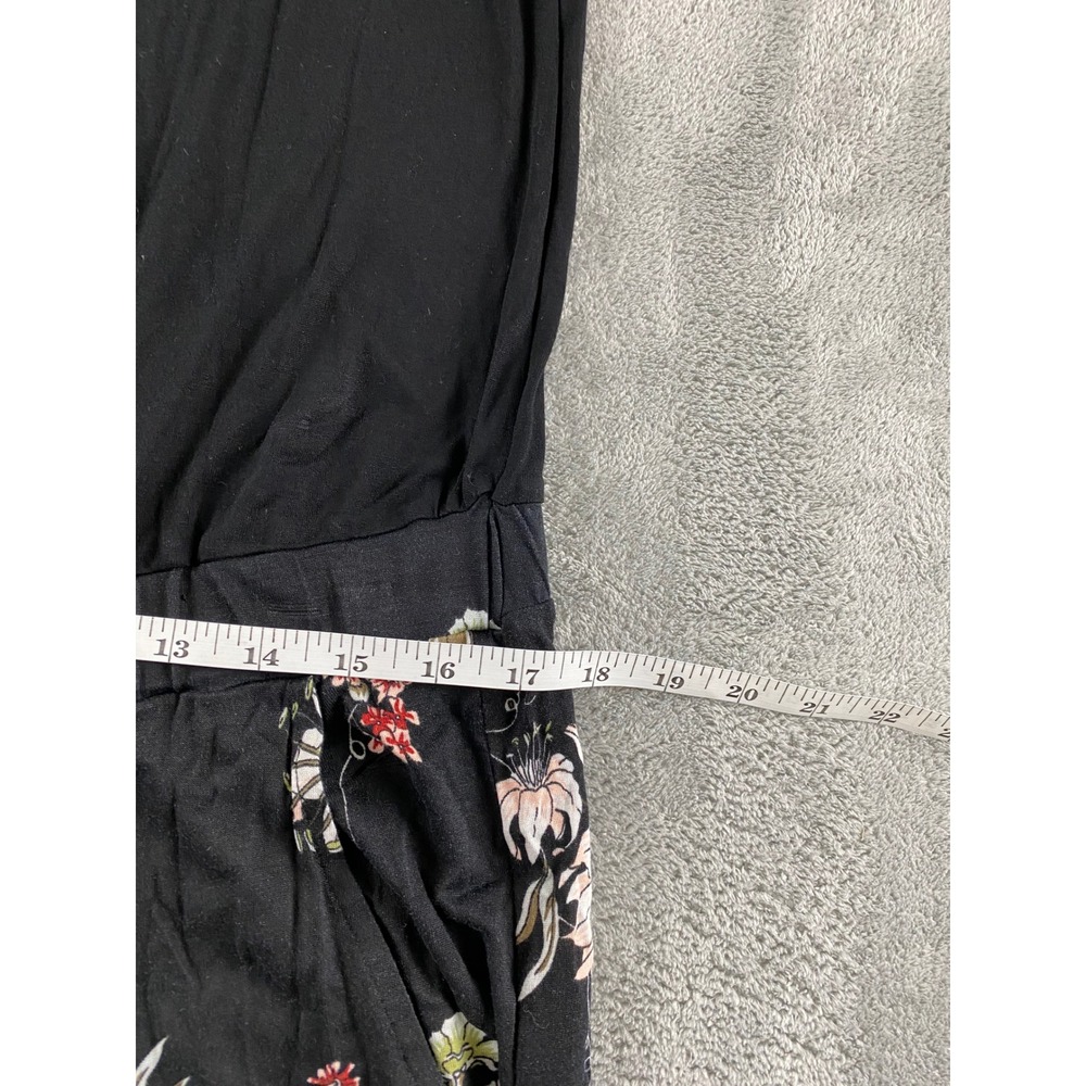 Lascana Womens Floral Wide Leg Jumpsuit Black Sleeveless Pockets Size 12 - Picture 9 of 16